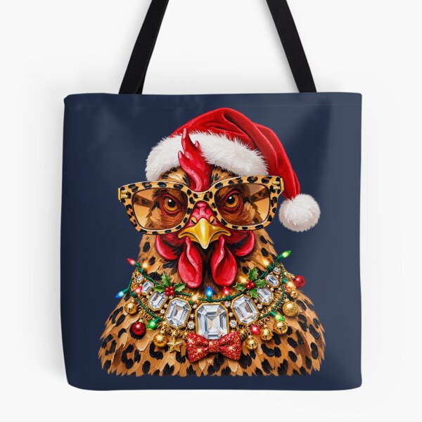 Item preview, Sassy Christmas Chicken Leopard Glam Holiday Farm Diva Art designed and sold by AmiGraph.