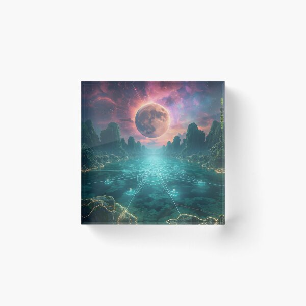 Item preview, Alien Nexus Landscape with Cyber Moon Eclipse designed and sold by monkeybusiness.pt.
