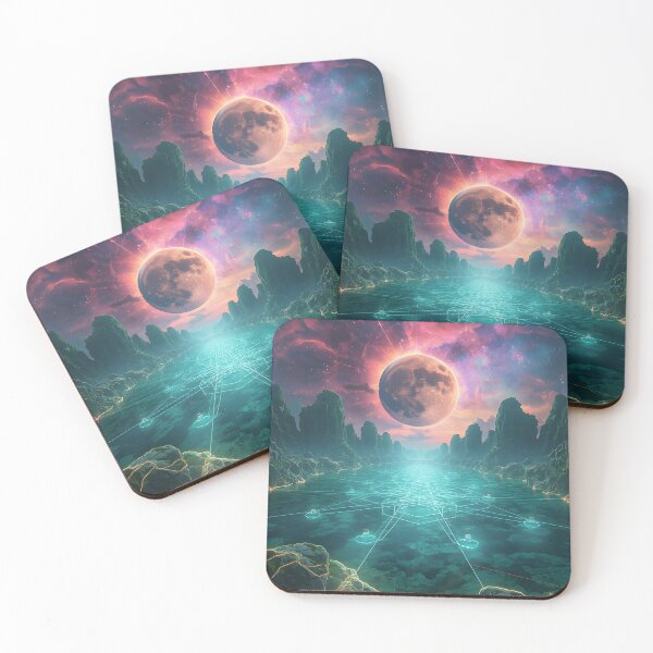 Item preview, Alien Nexus Landscape with Cyber Moon Eclipse designed and sold by monkeybusiness.pt.