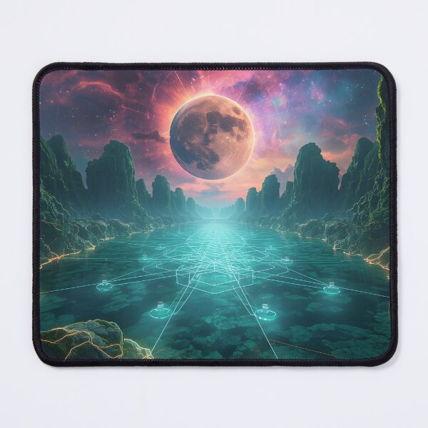 Item preview, Alien Nexus Landscape with Cyber Moon Eclipse designed and sold by monkeybusiness.pt.