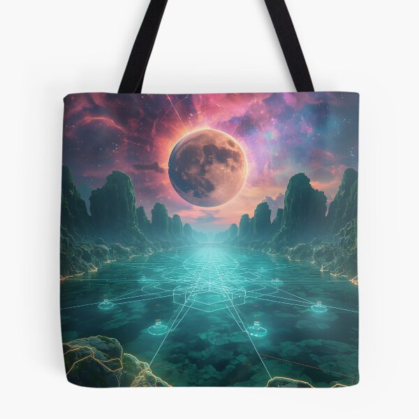 Item preview, Alien Nexus Landscape with Cyber Moon Eclipse designed and sold by monkeybusiness.pt.
