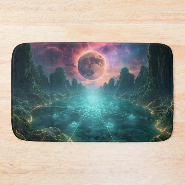 Item preview, Alien Nexus Landscape with Cyber Moon Eclipse designed and sold by monkeybusiness.pt.