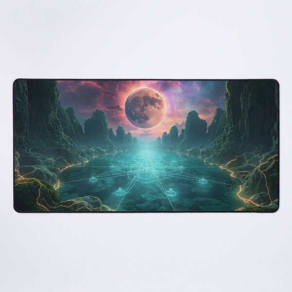 Item preview, Alien Nexus Landscape with Cyber Moon Eclipse designed and sold by monkeybusiness.pt.