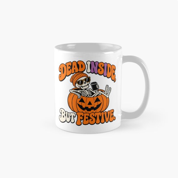 Item preview, Dead Inside But Festive Skeleton Pumpkin Halloween designed and sold by BakersTees.