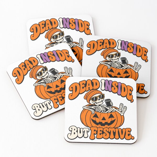 Item preview, Dead Inside But Festive Skeleton Pumpkin Halloween designed and sold by BakersTees.