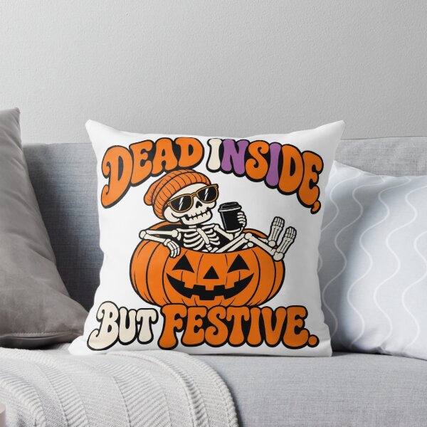 Item preview, Dead Inside But Festive Skeleton Pumpkin Halloween designed and sold by BakersTees.