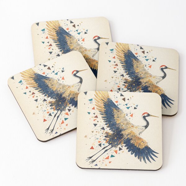 Item preview, Abstract Watercolor Geometric Flying Crane designed and sold by Discount code.