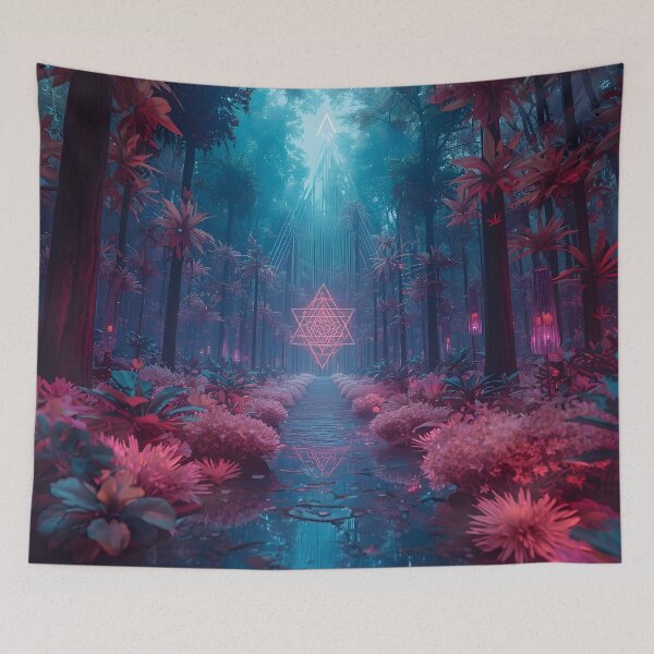 Item preview, Enchanted Pink Forest with Sacred Merkaba Portal designed and sold by monkeybusiness.pt.