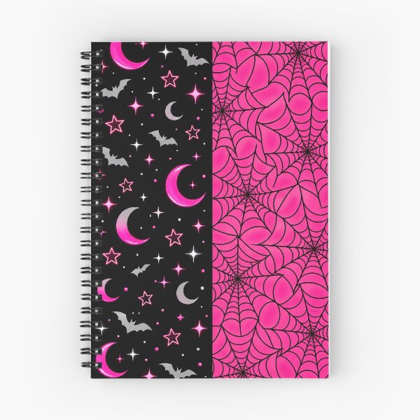 Item preview, Pink Spider Webs & Neon Moon – Gothic Halloween Pattern designed and sold by IMuDesigner.