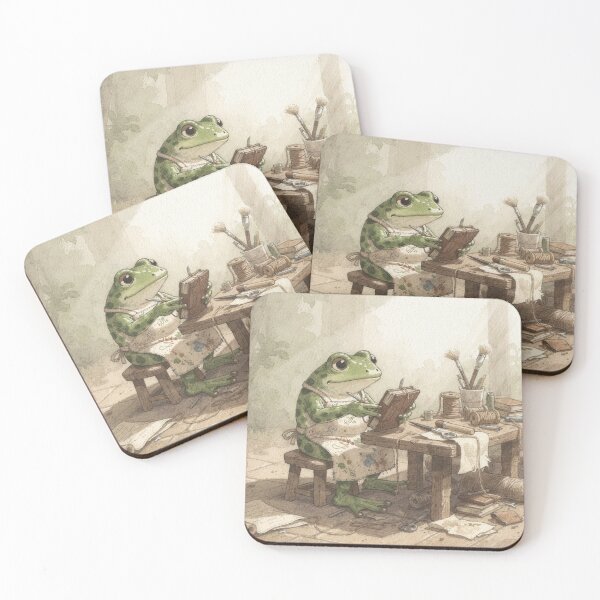 Item preview, Frog Bookbinder Stitching a Pondside Journal designed and sold by PictorialWhimsy.