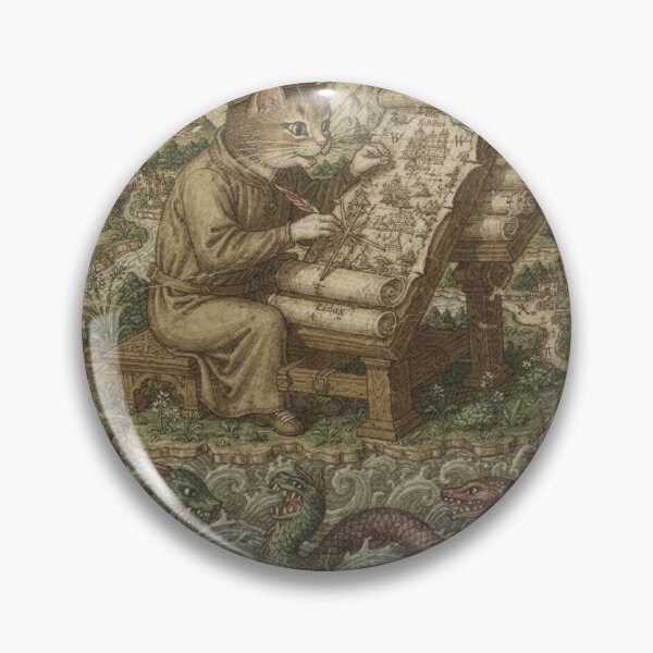 Item preview, Medieval Cat Cartographer Drawing the Kingdom designed and sold by PictorialWhimsy.