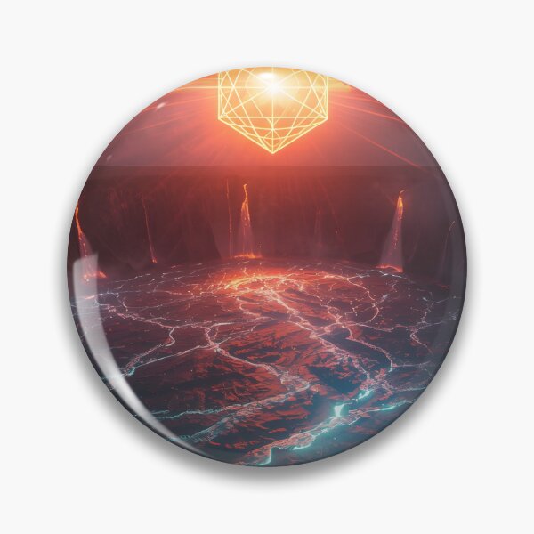 Item preview, Volcanic Crater Sun with Glowing Sacred Geometry Cube designed and sold by monkeybusiness.pt.