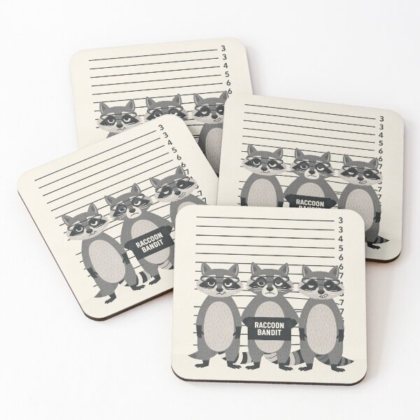 Item preview, Raccoon Bandit Mugshot Lineup designed and sold by PictorialWhimsy.