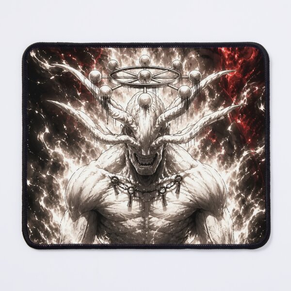 Item preview, Dark Demon Warrior – White Horned Monster & Crimson Cursed Energy Anime Art designed and sold by Dyan4.