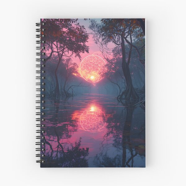 Item preview, Alien Mangrove Swamp with Glowing Flower of Life Sun designed and sold by monkeybusiness.pt.