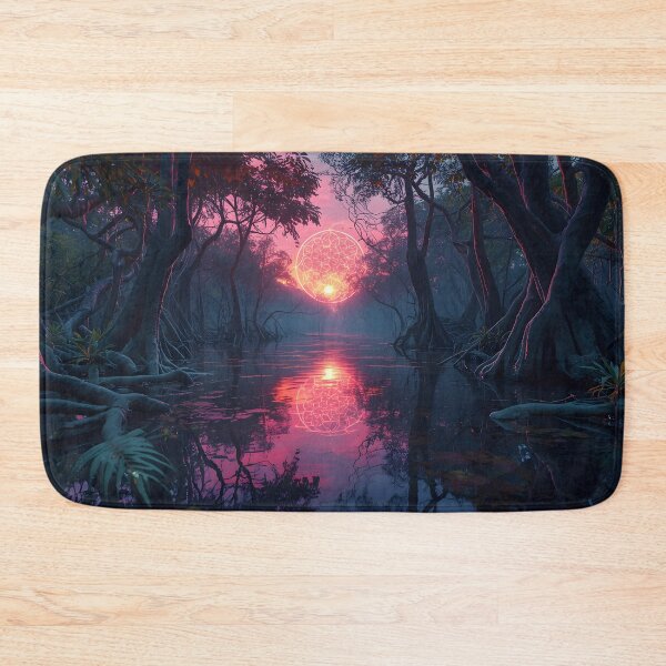 Item preview, Alien Mangrove Swamp with Glowing Flower of Life Sun designed and sold by monkeybusiness.pt.