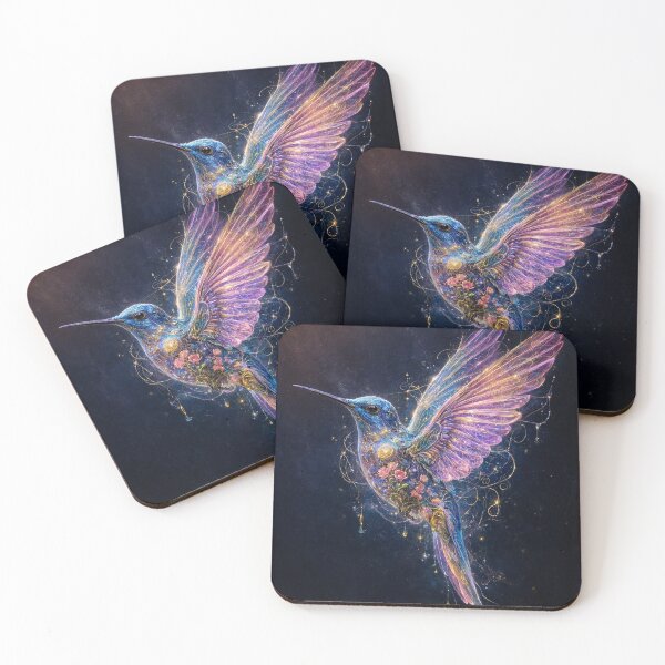 Item preview, Cosmic Floral Hummingbird Fantasy Art designed and sold by Discount code.