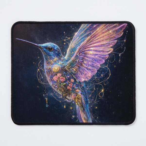 Item preview, Cosmic Floral Hummingbird Fantasy Art designed and sold by Discount code.
