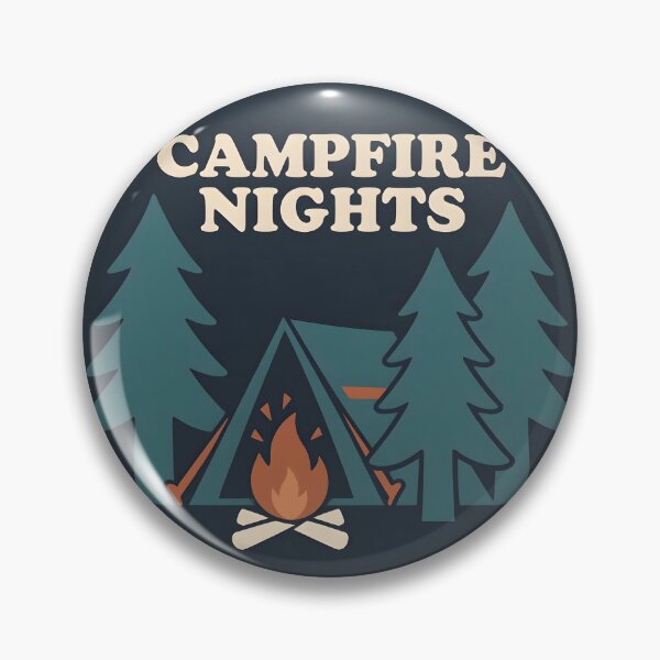 Item preview, Campfire Nights Camping Badge Design designed and sold by Herodestroyer.