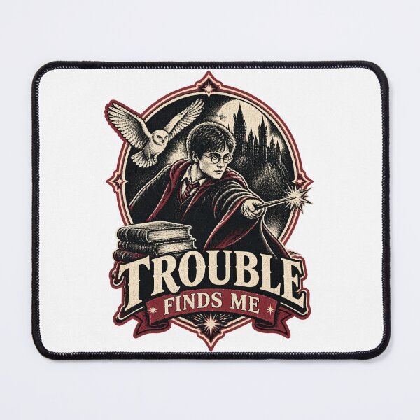 Item preview, Retro Style Harry Potter Inspired Trouble Finds Me Magical Design designed and sold by Tee-D.