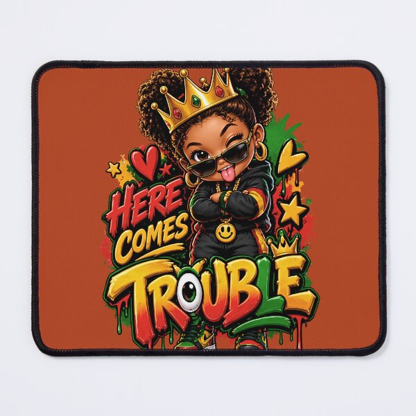 Item preview, Here Comes Trouble Cute Rasta Girl Queen Crown designed and sold by digitalbob60.