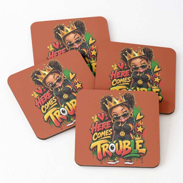 Item preview, Here Comes Trouble Cute Rasta Girl Queen Crown designed and sold by digitalbob60.