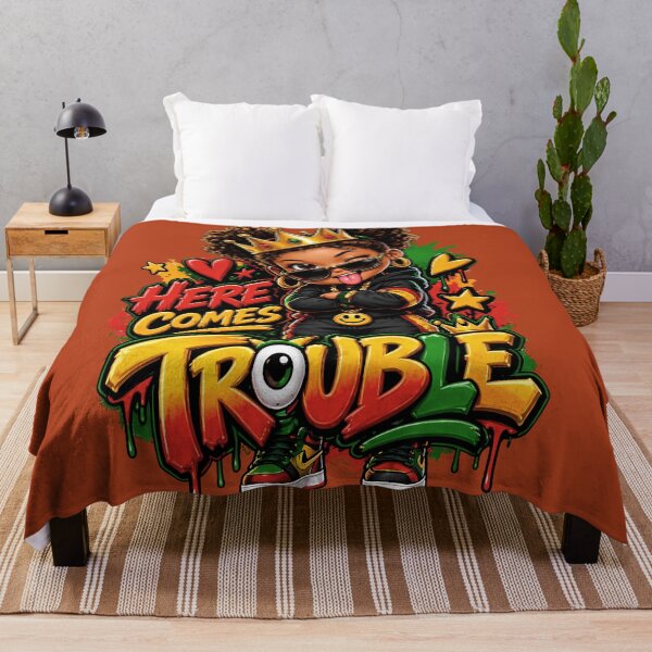 Item preview, Here Comes Trouble Cute Rasta Girl Queen Crown designed and sold by digitalbob60.