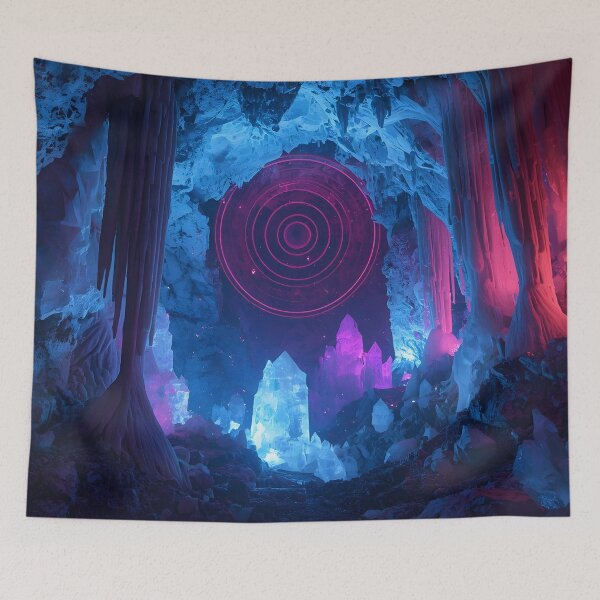 Item preview, Crystal Cave Portal with Magenta Neon Concentric Rings designed and sold by monkeybusiness.pt.