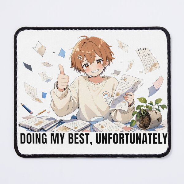 Item preview, Doing my best, unfortunately. Cute anime sticker designed and sold by katerynaS99.