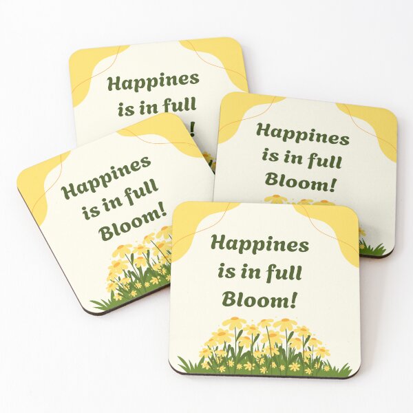 Item preview,  Happiness Is in Full Bloom – Bright Yellow Flower Positivity Design designed and sold by GiftableGems.