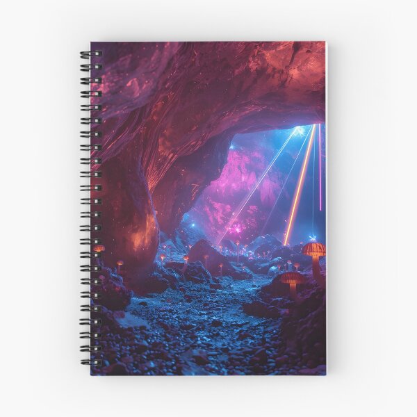Item preview, Bioluminescent Mushroom Cave with Glowing Laser Beams designed and sold by monkeybusiness.pt.