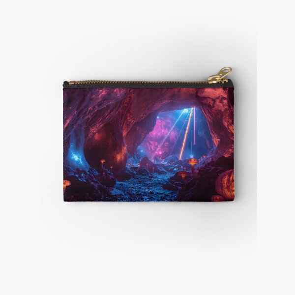 Item preview, Bioluminescent Mushroom Cave with Glowing Laser Beams designed and sold by monkeybusiness.pt.