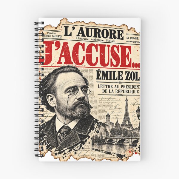Artikelvorschau, Émile Zola – J’Accuse! — Paris 1898 Literaturgeschichte entworfen und verkauft von Past in Threads.