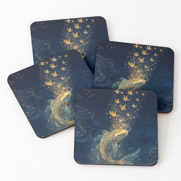 Item preview, Cosmic Golden Koi Fish and Origami Cranes designed and sold by Discount code.