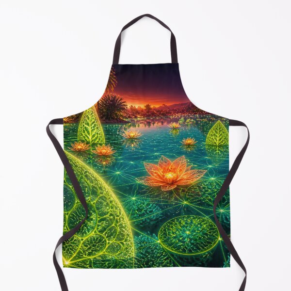 Item preview, Bioluminescent Oasis Pond with Glowing Lotus Flowers designed and sold by monkeybusiness.pt.
