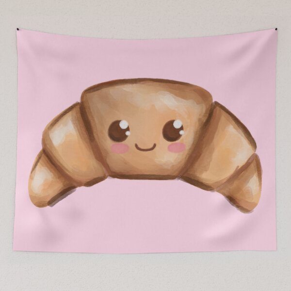Item preview, Kawaii Croissant French Pastry designed and sold by Super Neon Pixels .