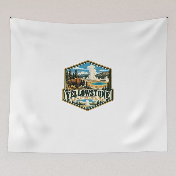 Item preview, Yellowstone Land Of Fire And Water National Park Travel Explorer Souvenir designed and sold by Star3NowForMe.