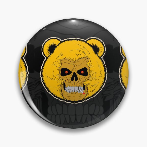 Item preview, Yellow Stuffed Bear, Skull, skull art, designed and sold by 4gottenlore.
