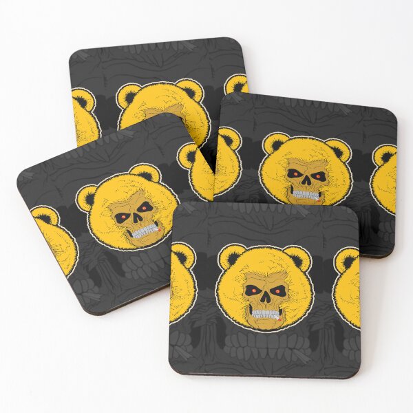 Item preview, Yellow Stuffed Bear, Skull, skull art, designed and sold by 4gottenlore.