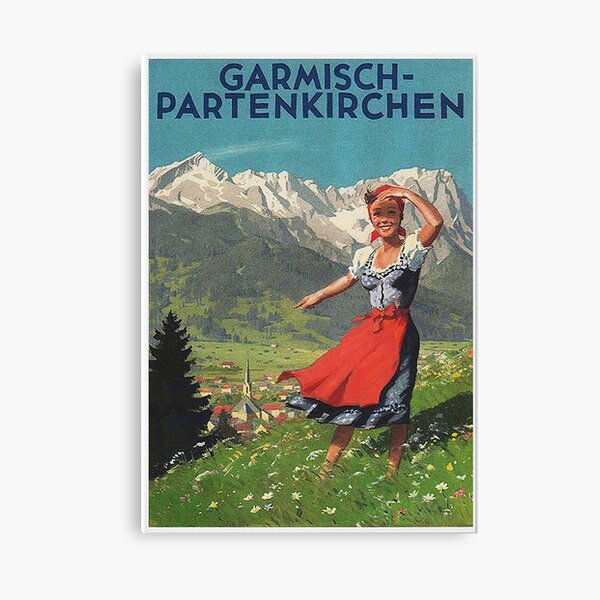 Garmisch Partenkirchen ... cartel turístico vintage Lienzo