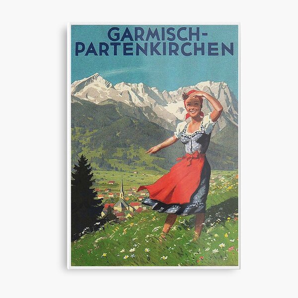 Garmisch Partenkirchen... vintage tourist poster Metal Print
