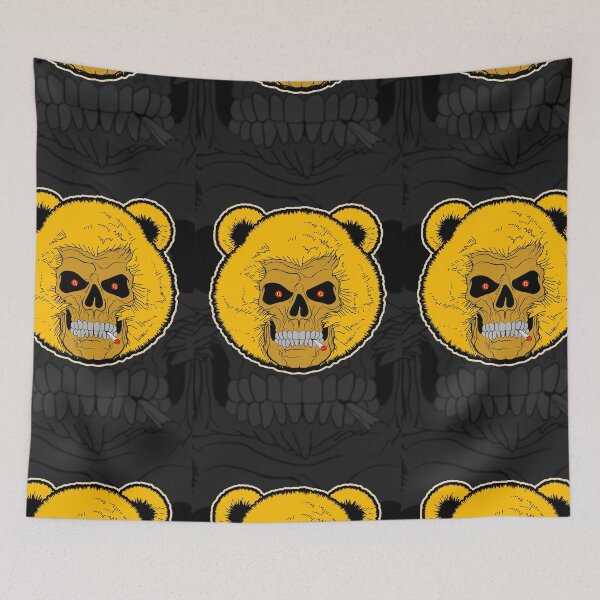 Item preview, Yellow Stuffed Bear, Skull, skull art, designed and sold by 4gottenlore.