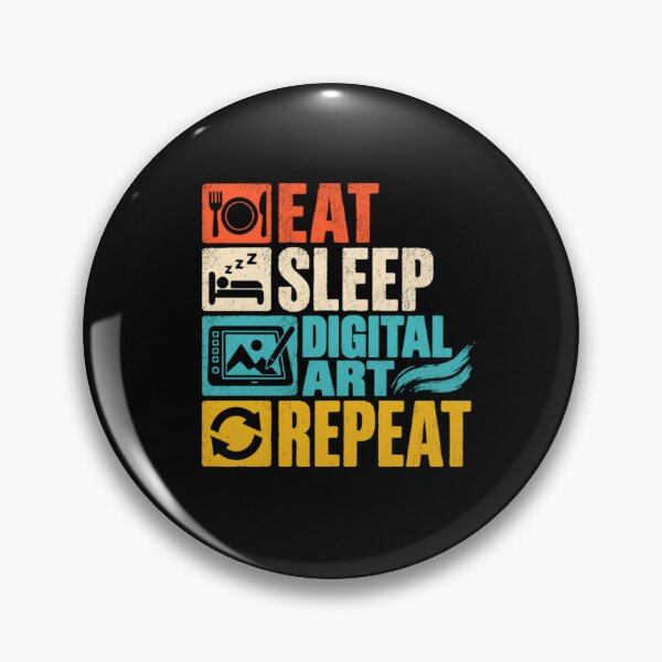 Item preview, Eat Sleep Digital Art Repeat Digital Artist Graphic Designer Creative designed and sold by SkeletonsDanger.