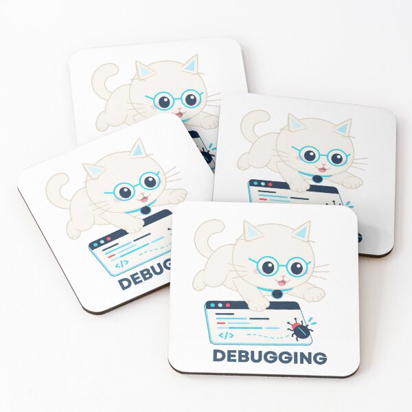 Item preview, Debugging Cat – Funny Programmer Cat Catching a Bug designed and sold by Suko8423.