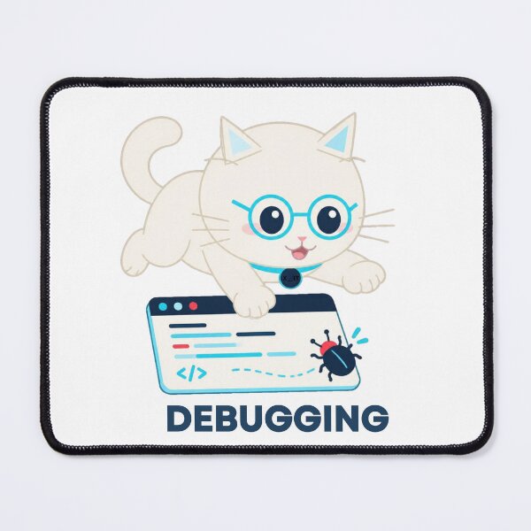 Item preview, Debugging Cat – Funny Programmer Cat Catching a Bug designed and sold by Suko8423.