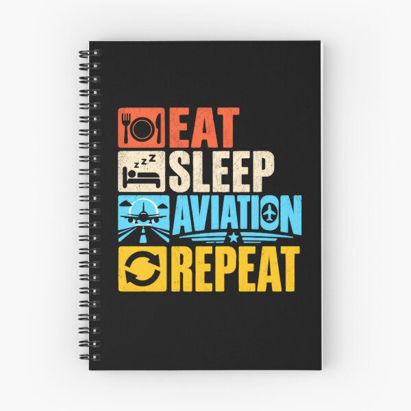 Item preview, Eat Sleep Aviation Repeat Pilot Flying Airplane Enthusiast designed and sold by SkeletonsDanger.