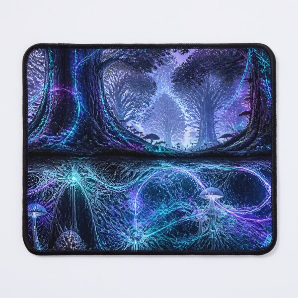 Item preview, Glowing Neural Mycelium Root Network in Enchanted Forest designed and sold by monkeybusiness.pt.
