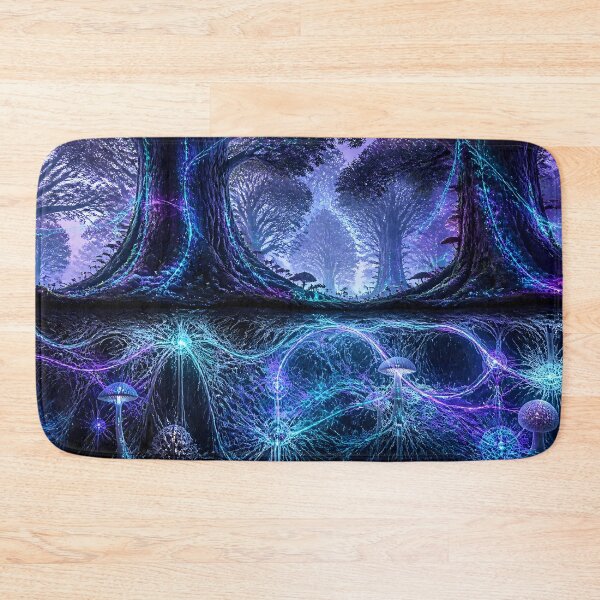 Item preview, Glowing Neural Mycelium Root Network in Enchanted Forest designed and sold by monkeybusiness.pt.