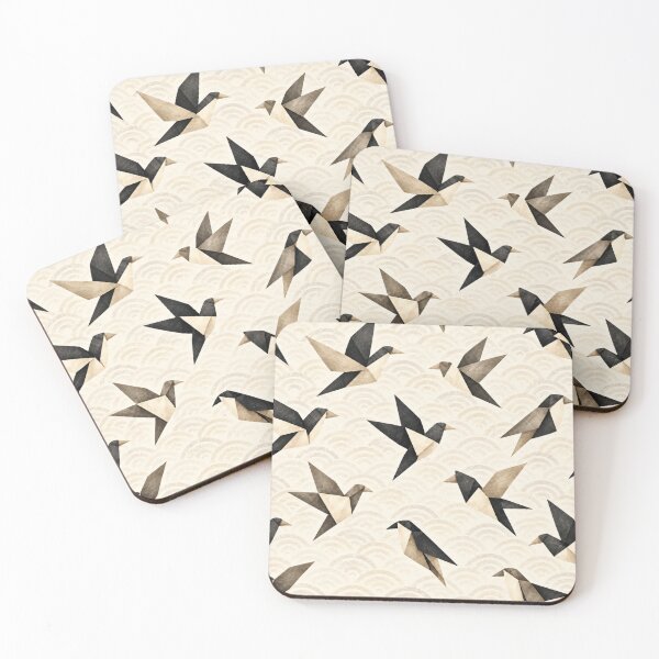 Item preview, Japanese Origami Birds (Black & Cream) designed and sold by WeaveSphere.