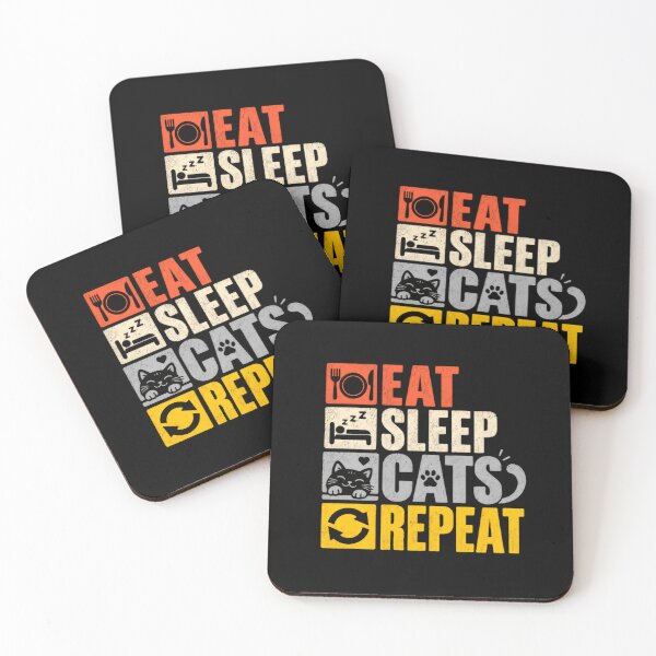 Item preview, Eat Sleep Cats Repeat Cat Lover Daily Life designed and sold by HumansStuck12.